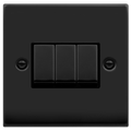 Click Deco Matt Black 3G Light Switch VPMB413BK