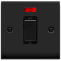Click Deco Matt Black 45A Cooker Switch with Neon VPMB501BK