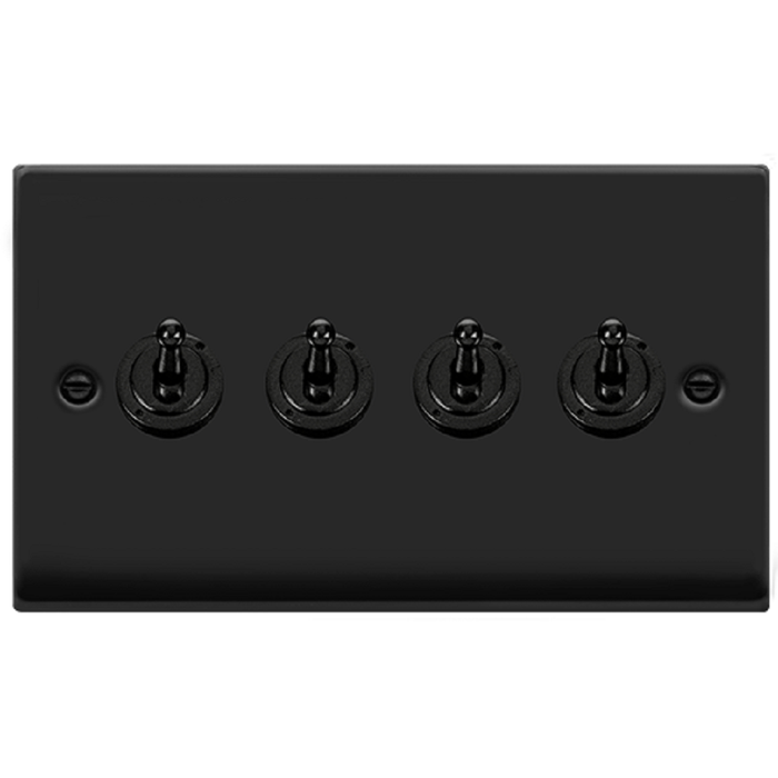 Click Deco Matt Black 4G Toggle Switch VPMB424