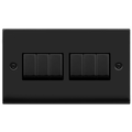 Click Deco Matt Black 6G Light Switch VPMB416BK