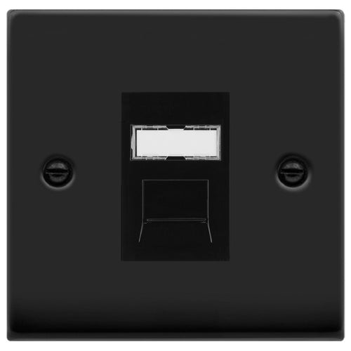 Click Deco Matt Black Cat6 Data Socket VPMBRJ456BK