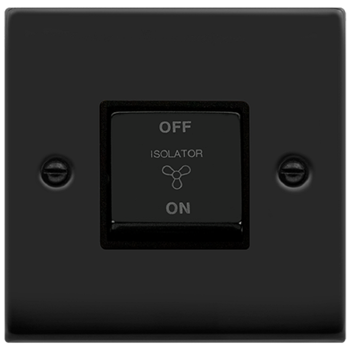 Click Deco Matt Black 10A Fan Isolator Switch VPMB520BK