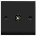 Click Deco Matt Black Isolated TV Socket VPMB158BK