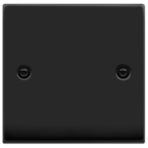Click Deco Matt Black Single Blank Plate VPMB060