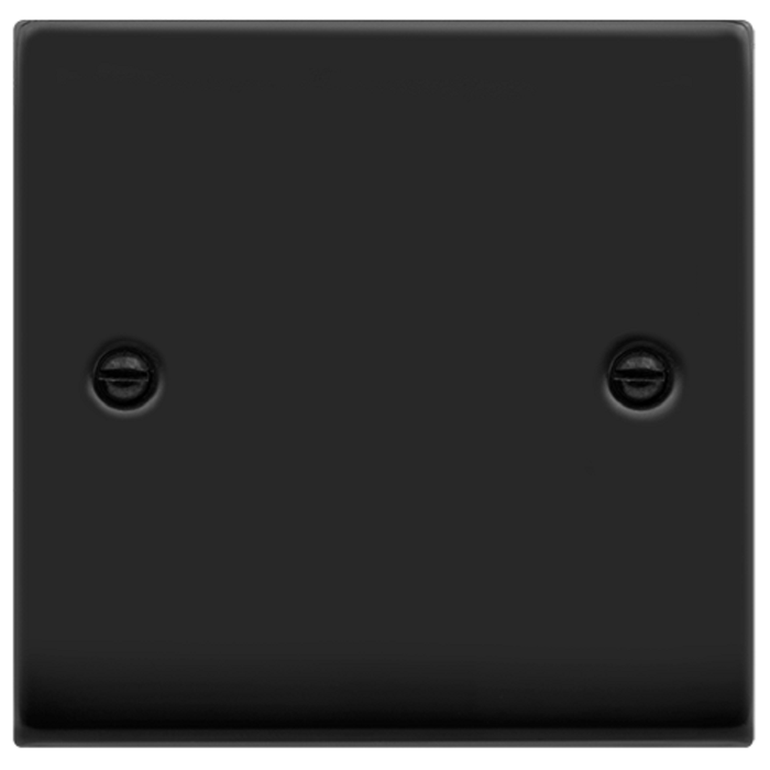 Click Deco Matt Black Single Blank Plate VPMB060