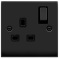 Click Deco Matt Black 13A Single Socket VPMB535BK