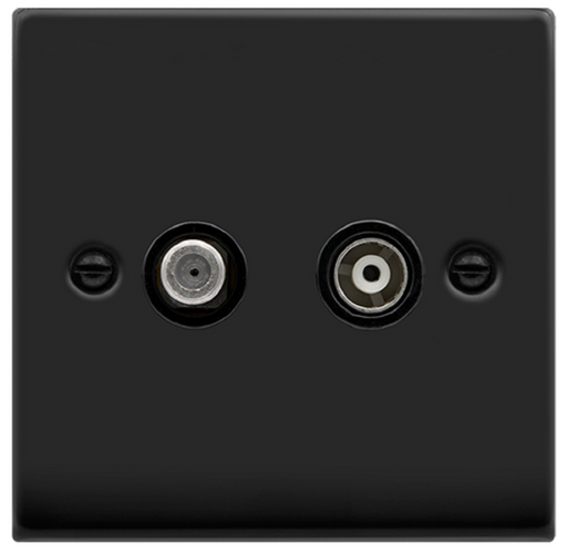 Click Deco Matt Black TV and Satellite Socket VPMB170MBK Available from RS Electrical Supplies