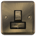 Click Deco Plus Antique Brass 13A Switched Spur DPAB751BK Available from RS Electrical Supplies