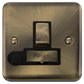 Click Deco Plus Antique Brass 13A Switched Spur with Flex DPAB551BK Available from RS Electrical Supplies