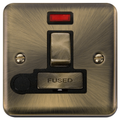 Click Deco Plus Antique Brass 13A Switched Spur with Flex and Neon DPAB552BK Available from RS Electrical Supplies