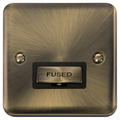 Click Deco Plus Antique Brass 13A Unswitched Spur DPAB750BK Available from RS Electrical Supplies