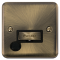 Click Deco Plus Antique Brass 13A Unswitched Spur with Flex DPAB550BK Available from RS Electrical Supplies