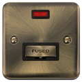 Click Deco Plus Antique Brass 13A Unswitched Spur with Neon DPAB753BK Available from RS Electrical Supplies