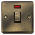Click Deco Plus Antique Brass 20A Double Pole Switch with Neon DPAB723BK Available from RS Electrical Supplies