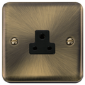 Click Deco Plus Antique Brass 2A Unswitched Socket DPAB039BK Available from RS Electrical Supplies
