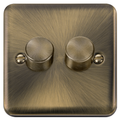 Click Deco Plus Antique Brass 2G LED Dimmer Switch DPAB162 Available from RS Electrical Supplies