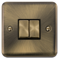 Click Deco Plus Antique Brass 2G Light Switch DPAB412BK Available from RS Electrical Supplies