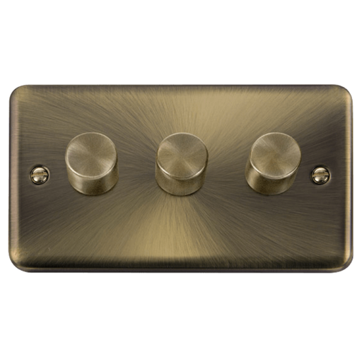 Click Deco Plus Antique Brass 3G LED Dimmer Switch DPAB163 Available from RS Electrical Supplies
