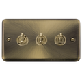 Click Deco Plus Antique Brass 3G Toggle Switch DPAB423 Available from RS Electrical Supplies
