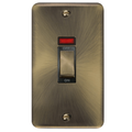 Click Deco Plus Antique Brass 45A Cooker Switch with Neon DPAB503BK Available from RS Electrical Supplies