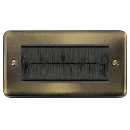 Click Deco Plus Antique Brass 4G Cable Brush Outlet DPAB4BRUSHBK Available from RS Electrical Supplies