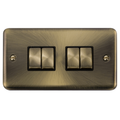 Click Deco Plus Antique Brass 4G Light Switch DPAB414BK Available from RS Electrical Supplies
