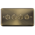 Click Deco Plus Antique Brass 4G Toggle Switch DPAB424 Available from RS Electrical Supplies