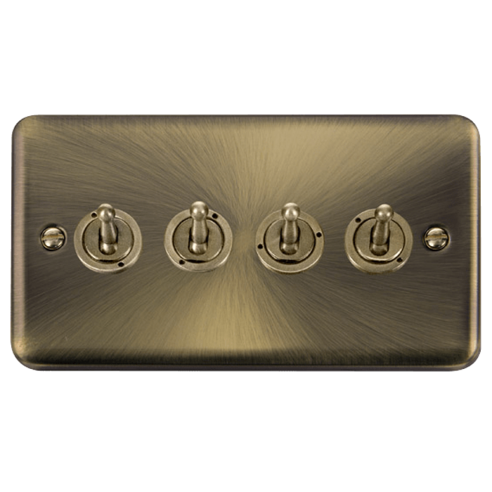 Click Deco Plus Antique Brass 4G Toggle Switch DPAB424 Available from RS Electrical Supplies