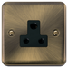 Click Deco Plus Antique Brass 5A Unswitched Socket DPAB038BK Available from RS Electrical Supplies