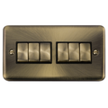 Click Deco Plus Antique Brass 6G Light Switch DPAB416BK Available from RS Electrical Supplies