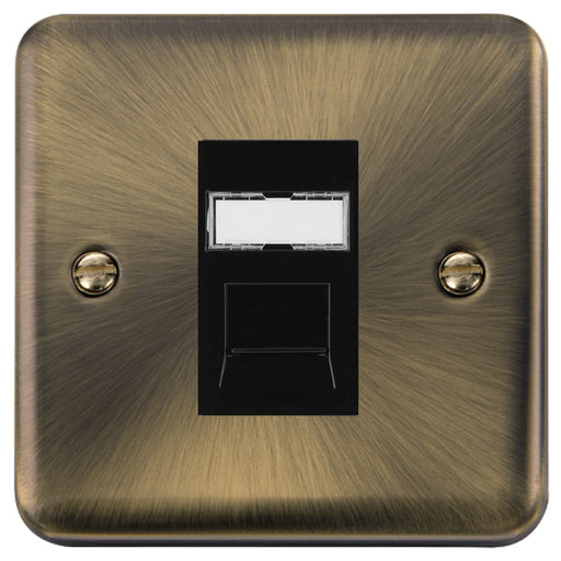 Click Deco Plus Antique Brass Cat6 Data Socket DPABRJ456BK Available from RS Electrical Supplies