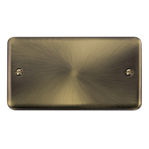 Click Deco Plus Antique Brass Double Blank Plate DPAB061 Available from RS Electrical Supplies