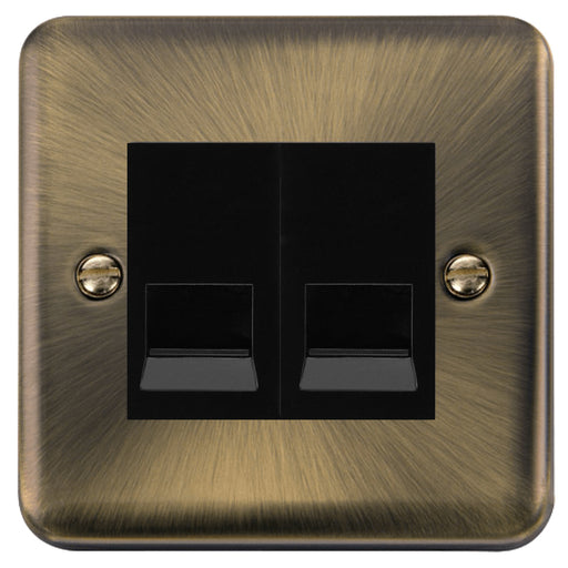 Click Deco Plus Antique Brass Double Master Telephone DPAB121MBK Available from RS Electrical Supplies