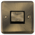 Click Deco Plus Antique Brass 10A Fan Isolator Switch DPAB520BK Available from RS Electrical Supplies