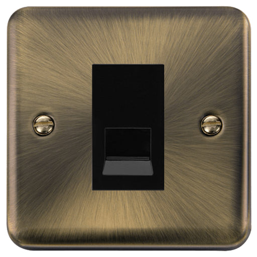 Click Deco Plus Antique Brass RJ11 Socket DPAB115MBK Available from RS Electrical Supplies