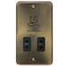 Click Deco Plus Antique Brass Shaver Socket DPAB100BK Available from RS Electrical Supplies