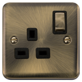 Click Deco Plus Antique Brass 13A Single Socket DPAB535BK Available from RS Electrical Supplies
