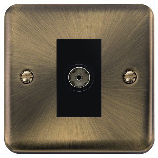 Click Deco Plus Antique Brass TV Socket DPAB065MBK Available from RS Electrical Supplies
