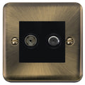 Click Deco Plus Antique Brass TV and Satellite Socket DPAB157MBK Available from RS Electrical Supplies