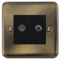 Click Deco Plus Antique Brass TV and Satellite Socket DPAB170MBK available from RS Electrical Supplies
