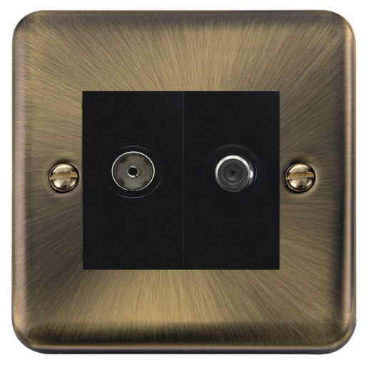 Click Deco Plus Antique Brass TV and Satellite Socket DPAB170MBK available from RS Electrical Supplies