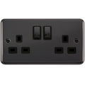 Click Deco Plus Black Nickel 13A Double Socket DPBN536BK available from RS Electrical Supplies