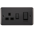 Click Deco Plus Black Nickel 45A Cooker Switch with 13A Socket DPBN504BK