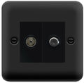 Click Deco Plus Matt Black TV and Satellite Non-Isolated Socket DPMB170MBK