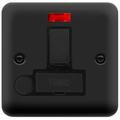 Click Deco Plus Matt Black 13A Switched Spur with Flex and Neon DPMB552BK