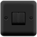 Click Deco Plus Matt Black 2G Light Switch DPMB412BK