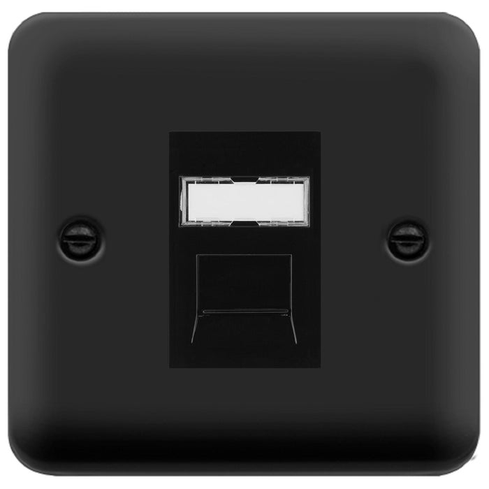 Click Deco Plus Matt Black Cat6 Data Socket DPMBRJ456BK | RS Electrical ...