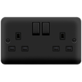 Click Deco Plus Matt Black 13A Double Socket DPMB536BK