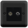 Click Deco Plus Matt Black TV and Satellite Isolated Socket DPMB157MBK