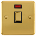 Click Deco Plus Polished Brass 20A Double Pole Switch with Neon DPBR723BK